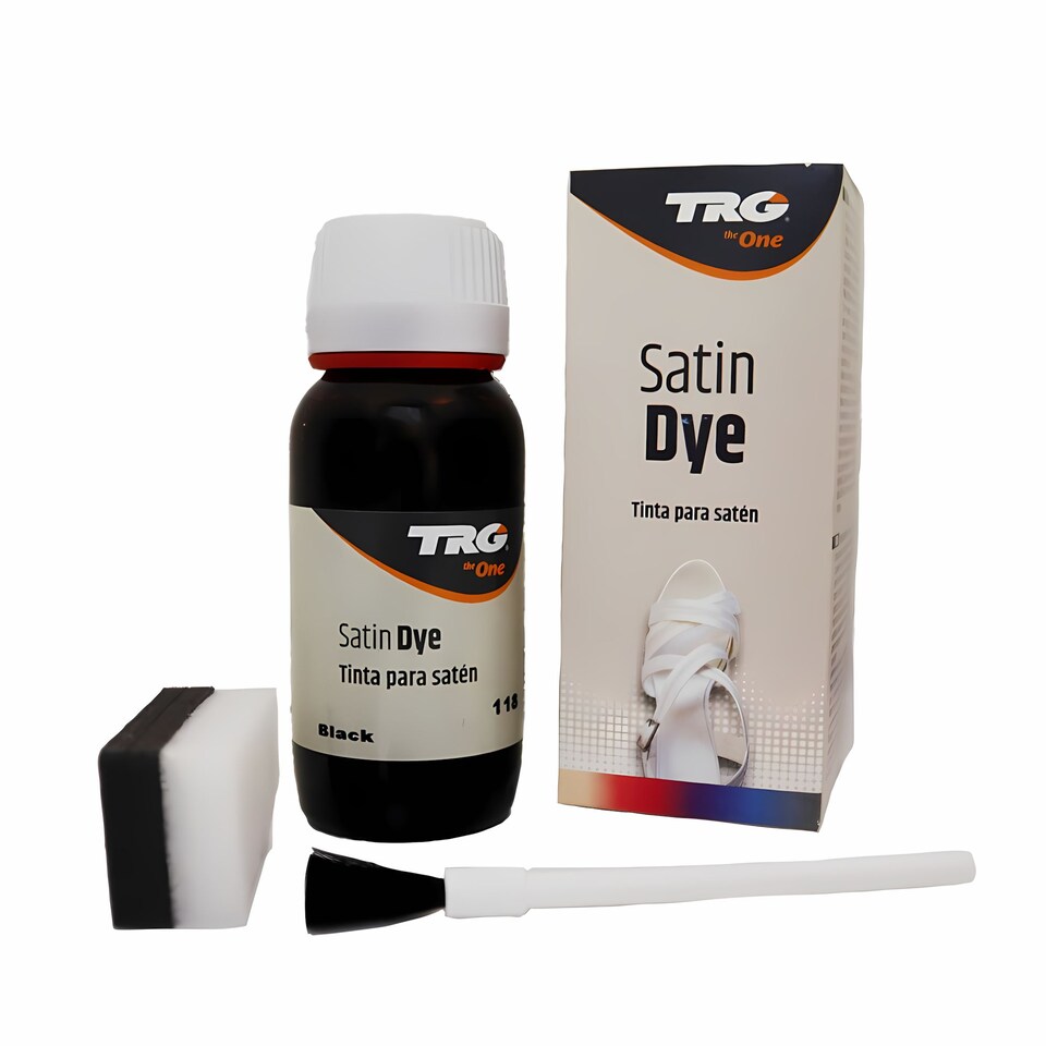 image 1 of TRG Satin Shoe Dye - Soft Sheen Finish for Restoring Faded Satin Shoes 50ml | Black | Black