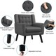 image 4 of Yaheetech Linen Fabric Accent Chair with Wood Legs Removable Cushion Grey | Dark Gray