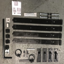 18 Inch Double Gate Fittings Set Hook & Band Hinge, Latch, Drop Bolt - Black | Black