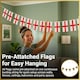 image 7 of 10m/33ft England St George Flag Bunting for FIFA 2026 World Cup – 25 St George Cross PVC Flags 20 x 30cm Double Sided