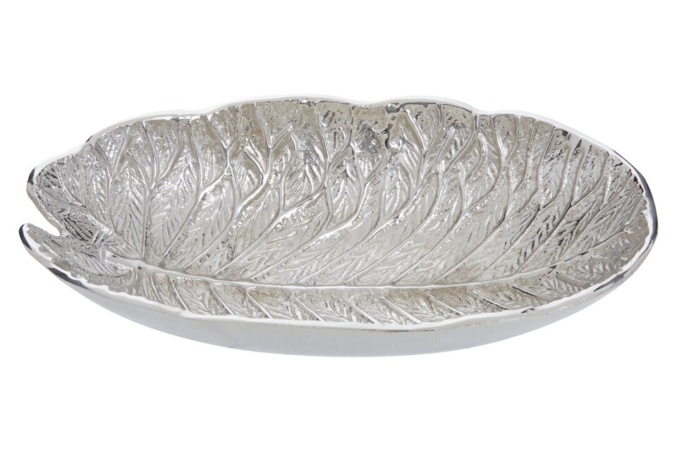 image 1 of Salma Silver Finish Lotus Leaf Bowl.