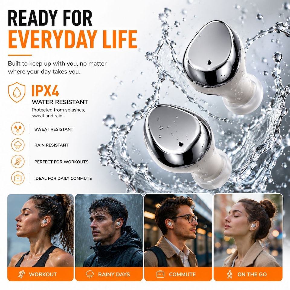 image 1 of Krane & Bauer Tornado Wireless In-Ear Headphones, White