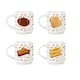 image 2 of Novelty Biscuits Stacking Mugs Set - Funny Food Themed Gifts - Set of 4 Ceramic Mugs Gift Set with Metal Stand | White