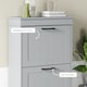 image 6 of HOMCOM Slim Shoe Storage Cabinet with 2 Flip Drawers for Entryway, Grey | Grey