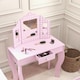 image 8 of AIYAPLAY Kids Dressing Table Set Make up w Stool, Drawer, for Playroom | Pink