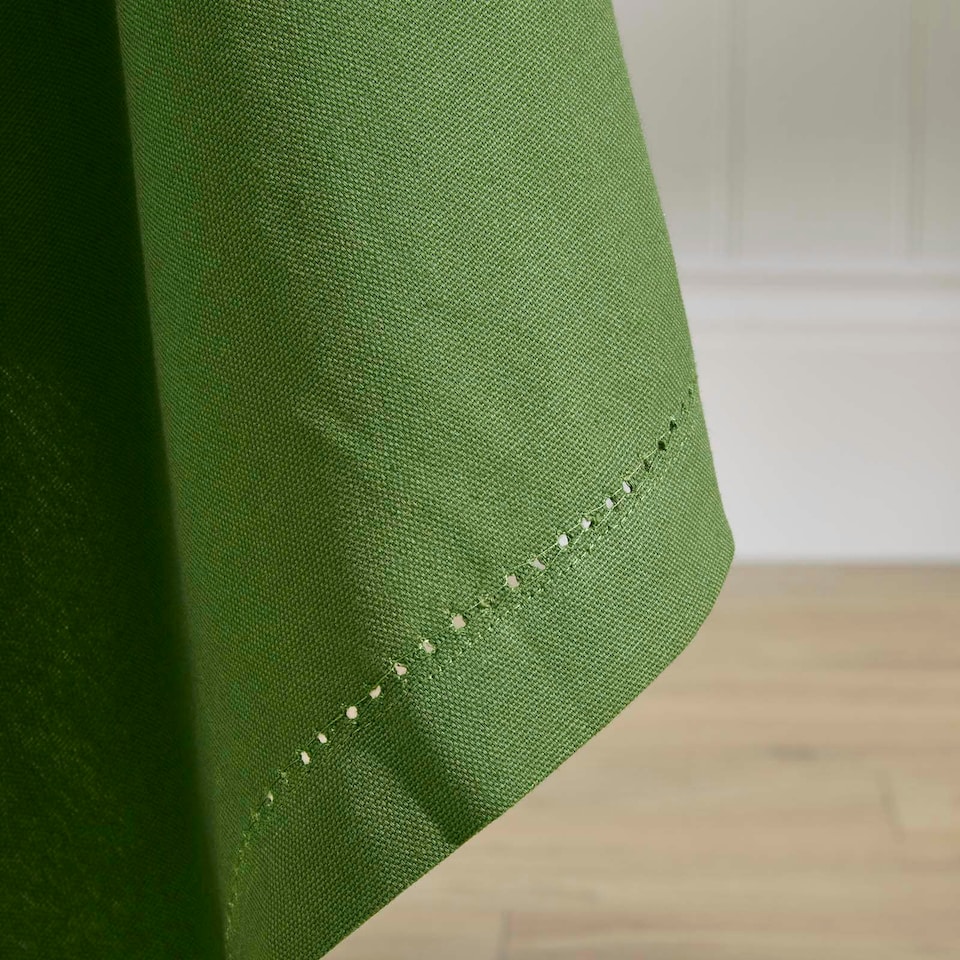 image 1 of Homescapes Dark Olive Tablecloth - 137 x 178 cm Green