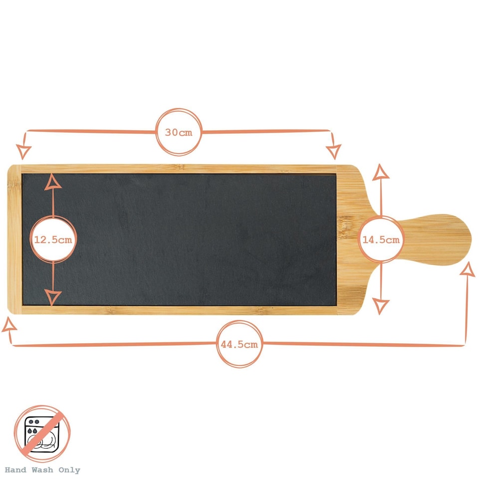 image 1 of Argon Tableware Bamboo Slate Serving Paddle - 44.5 x 14.5cm | Grey | Grey