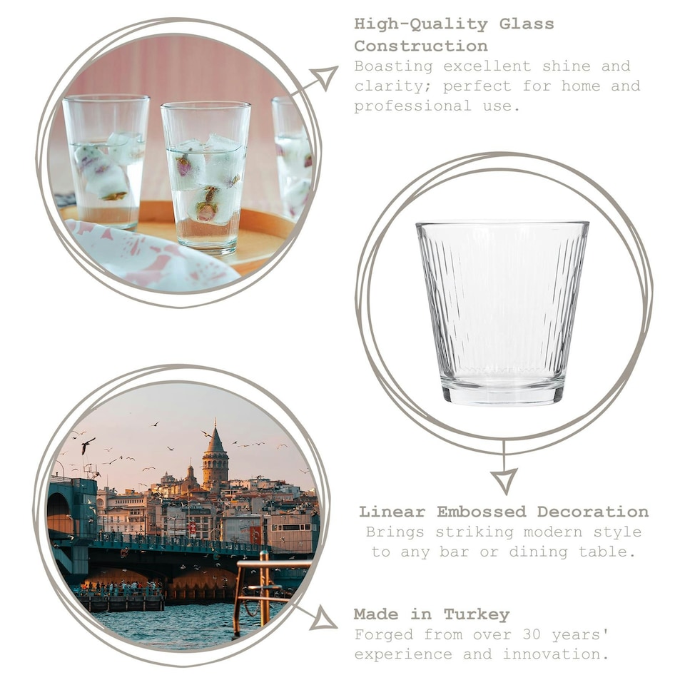 image 1 of LAV Nora Glass Tumblers - 255ml - Pack of 6 Clear