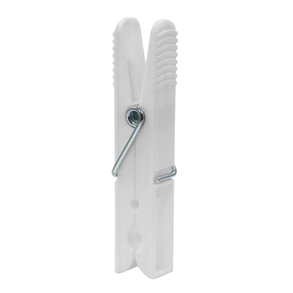 image 1 of JVL Collapsible Peg Basket with 86 Plastic Clothes Pegs, Assorted Colours