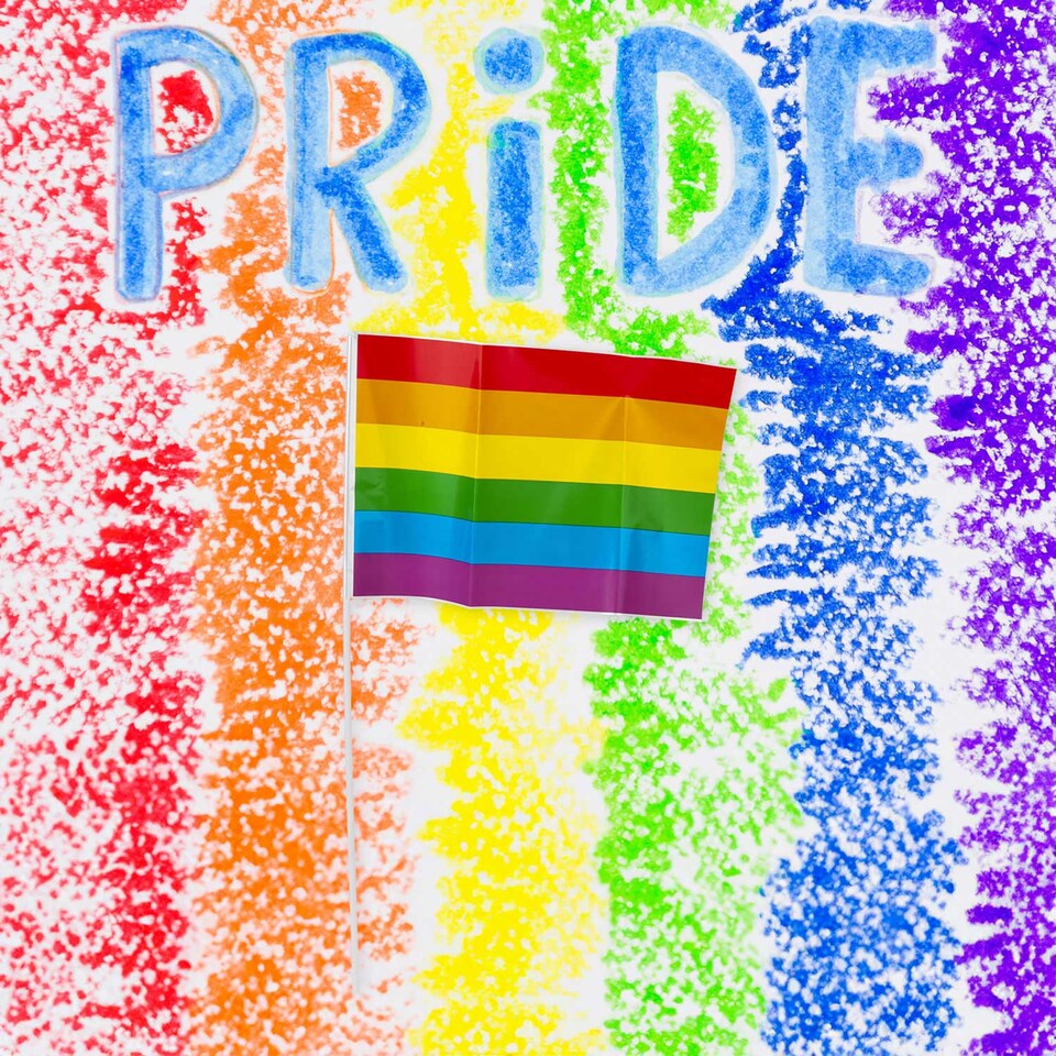 image 1 of PMS Rainbow Pride Flag 30 x 20 cm - LGBT Rainbow Stripes