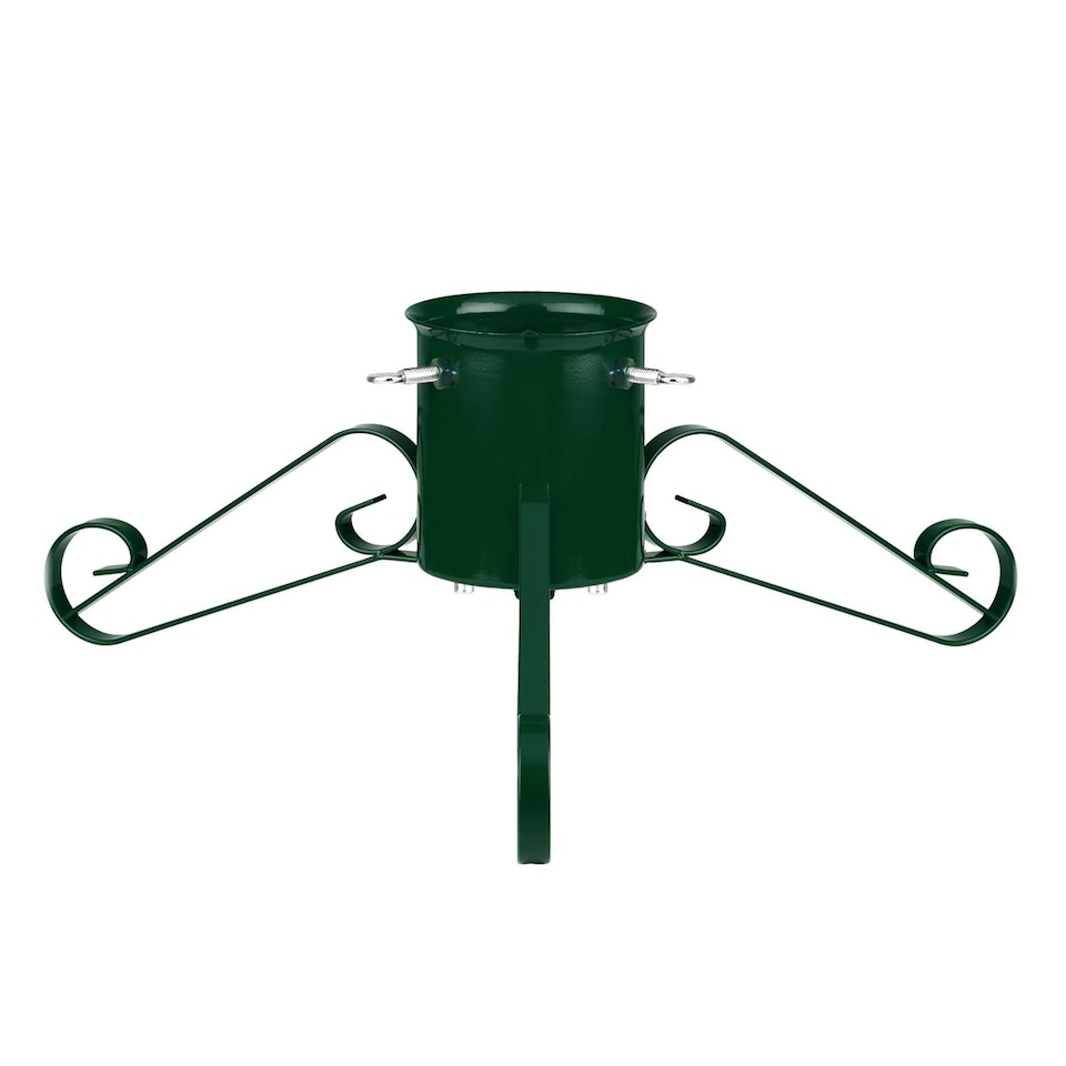 image 1 of Holly International Traditional Metal Scroll Leg Christmas Tree Stand for Real Trees to 2.4m - Green