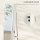 image 8 of HOMCOM 360° Swivel Jewellery Cabinet, Full Length Mirror with Storage, White White | Black interior lining