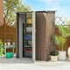 image 2 of Outsunny Outdoor Storage Shed Steel Garden Shed w/ Lockable Door Brown