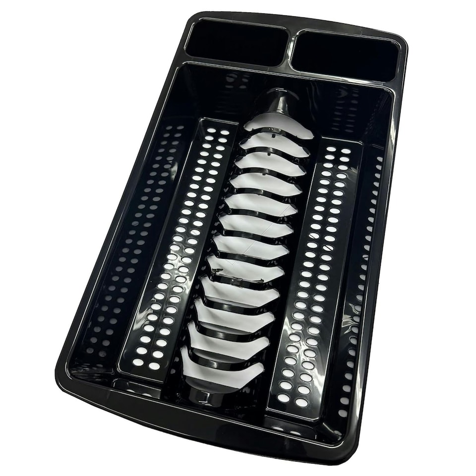 image 1 of Black Rectangular Washing Up Bowl & Dish Rack Sets Ideal For Kitchens & Sinks Black
