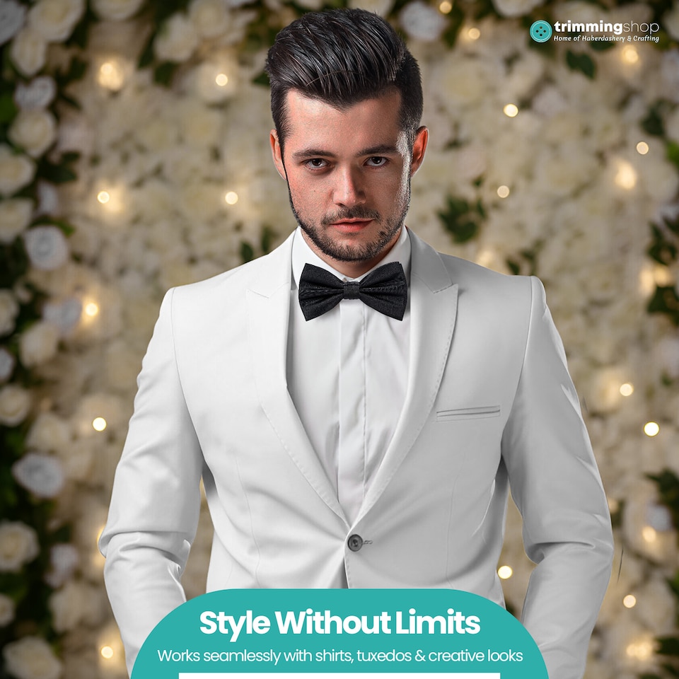 image 1 of Mens Bow Ties Colourful Plain Solid Satin Polyester Stylish Bow Ties
