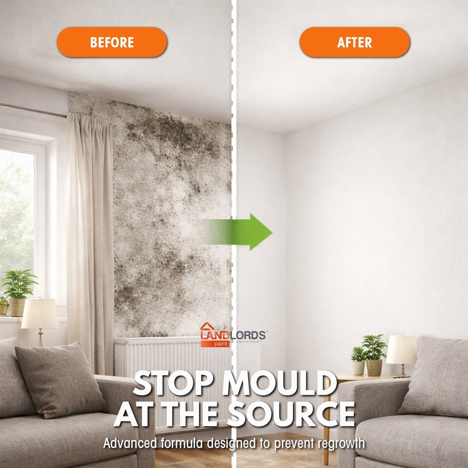 image 1 of Landlords Paint - Anti-Mould Paint - Prevents Mould on Interior Walls & Ceilings - Sage Green - 1L