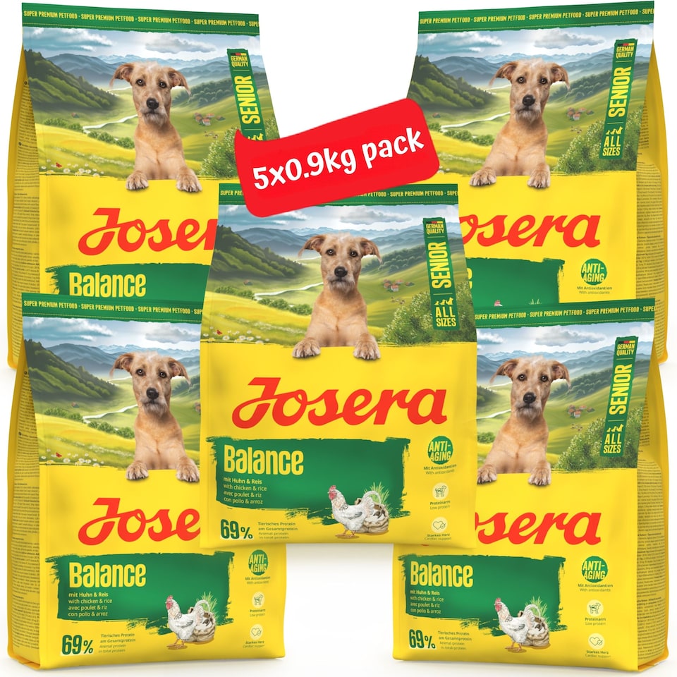 image 1 of Josera Senior Balance complete dry dog food | For older or less active dogs | Lower protein | Reduced fat | Gluten-free | Cardiac & Joint support | 5x0.9kg