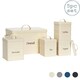 image 1 of Harbour Housewares 5 Piece Cream Vintage Metal Kitchen Canisters Set Utility Storage Utility Containers Storage Box Storage Container