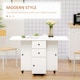 image 4 of HOMCOM Folding Dining Table, Drop Leaf Table With Storage Drawers