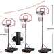 image 4 of Yaheetech 1.9-2.5M Height-Adjustable Basketball Hoop System Red