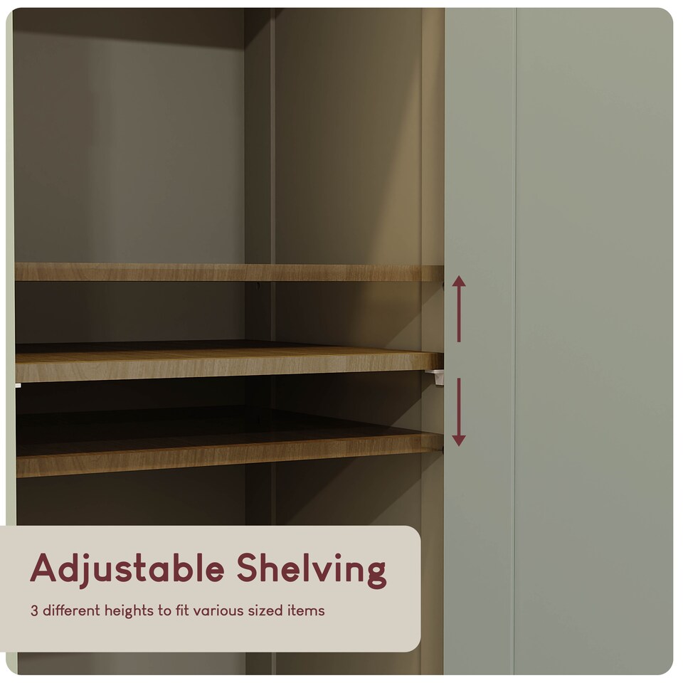 image 1 of Bath Vida Priano 2 Door Tall Bathroom Cabinet With Mirror, Grey & Oak