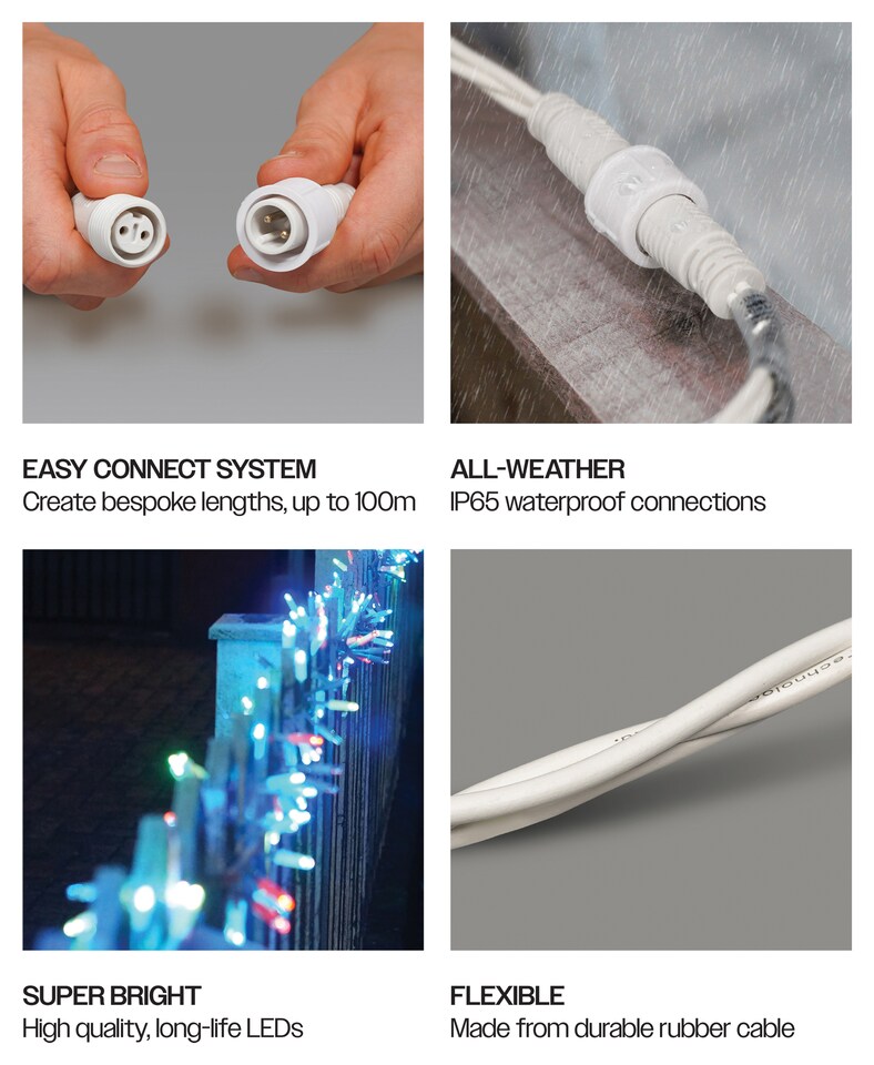 image 1 of Cluster Lights White Rubber IP65 RGB 5M