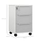 image 7 of HOMCOM Modern 3-Drawer Locking File Cabinet Mobile Filing Cabinet Grey White