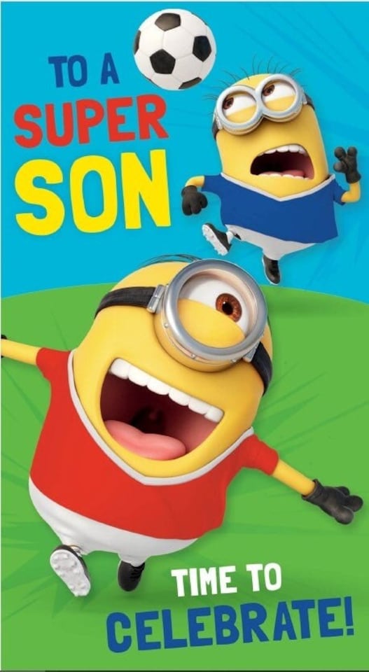 image 1 of Despicable Me Minions 'Super Son' Birthday Card