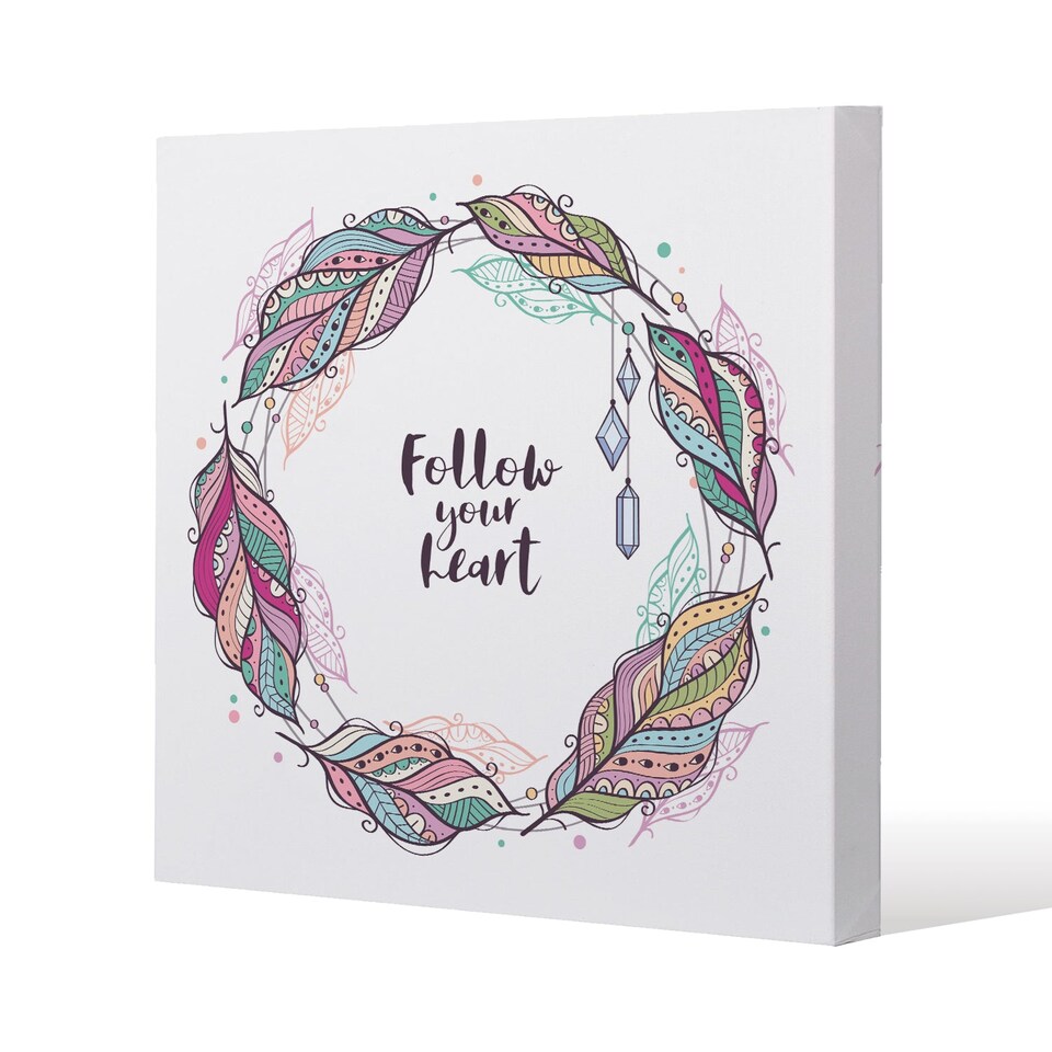 Follow your heart (Canvas Print) / 61 x 61 x 4cm | Multi