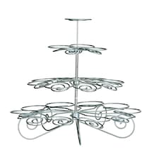4 Tier Silver Wire 23 Cups Cupcake Stand Silver
