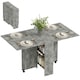image 1 of HOMCOM Mobile Drop Leaf Dining Table Folding Desk w/ 2 Wheels Cement Grey