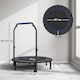 image 3 of HOMCOM 45" Foldable Mini Trampoline Fitness Trampoline Rebounder for Adults with Adjustable Foam Handle, for Indoors, Outdoors, Cardio Training, Blue | Blue