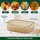 image 4 of ECONX 650ml Kraft Food Containers with Plastic Lids Rectangular Takeaway Food Box 50pc