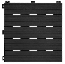 Cosmo Garden Patio Cosmopolitan Decking Tiles - Dark Grey - Pack of 10