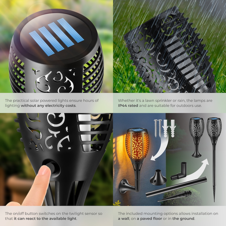 image 1 of Solar Garden Lights - set of 6, automatic on-off sensor, up to 8 hours use