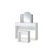 image 2 of Chic White High Gloss Dressing Table (2 Drawers) with Dressing Stool