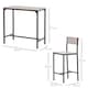 image 3 of HOMCOM 3-Piece Bar Table and Stools Set, Industrial Breakfast Bar Set with Footrest, Backrest, Metal Frame, Kitchen Table and 2 Chairs for Dining Room, Small Space, Natural Wood Finish