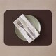 image 2 of I-Style Chocolate and White Flexi Set of 2 Faux Leather Placemats