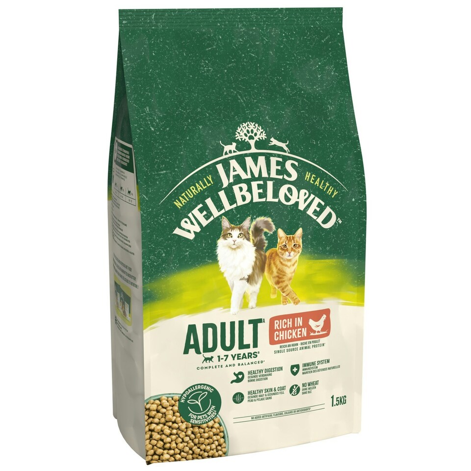 image 1 of James Wellbeloved 1-7 Years Adult Complete & Balanced Dry Cat Food Chicken 4.5kg