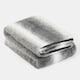 image 1 of OHS Faux Fur Striped Patterned Blanket Throw, 125x150cm - Grey