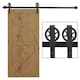 image 1 of HOMCOM 6.6ft Sliding Wood Barn Door Hardware Kits Track Industrial Style A Set Black