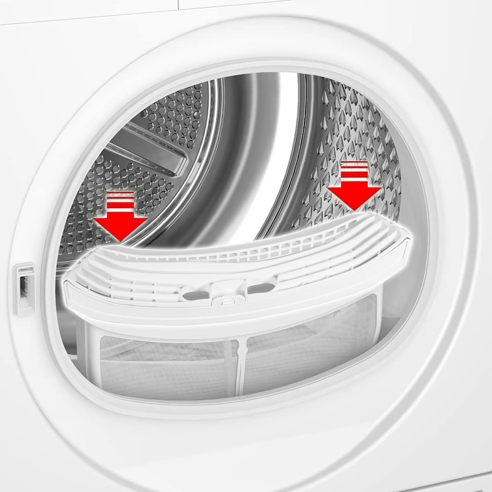 image 1 of SPARES2GO Complete Lint Screen Fluff Cage Filter compatible with Blomberg DHP LTS TKF Series Tumble Dryer (355mm x 70mm x 182mm)