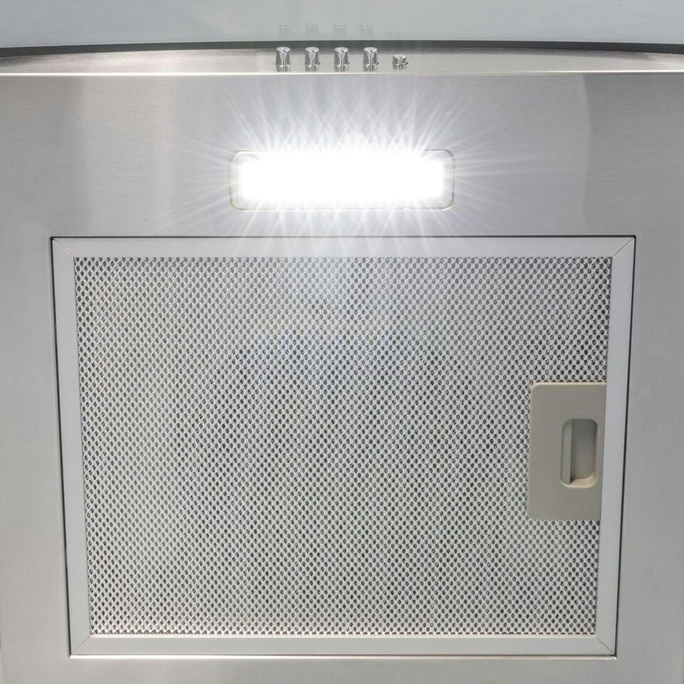 image 1 of SIA CGH80SS 80cm Stainless Steel Curved Glass Cooker Hood Extractor Fan