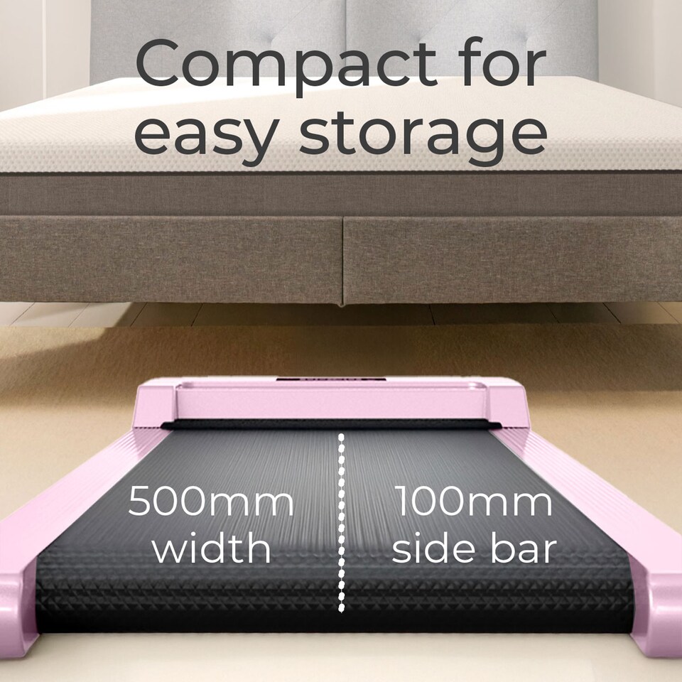 image 1 of Neo Under Desk Portable Walking Pad Treadmill Adjustable Speed Remote LED Display for Home Office Fitness Exercise Installation-Free | Pink