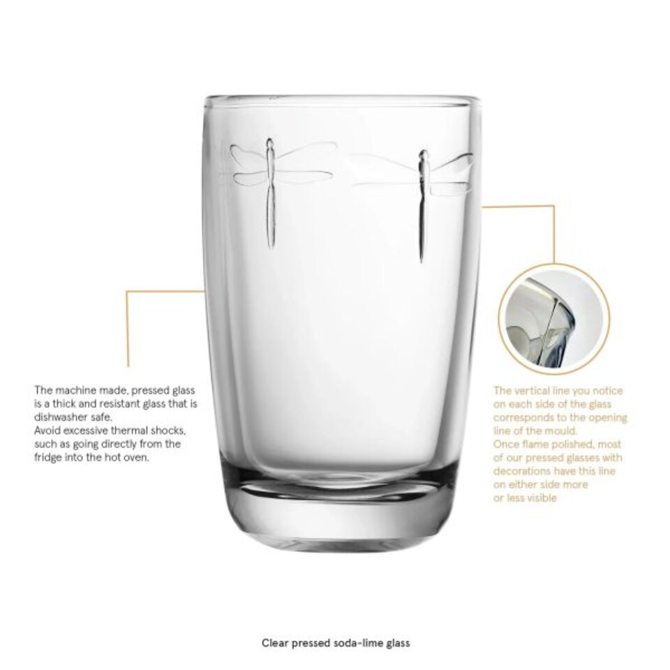 image 1 of Hi Ball Glass: 1 x 400ml La Rochere Libellule Long Drink Glass, Glass