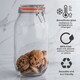 image 5 of 1.5L Pack of 3 Canisters Glass Storage Jars with Airtight Silicone Seal Metal Clip Top Lids
