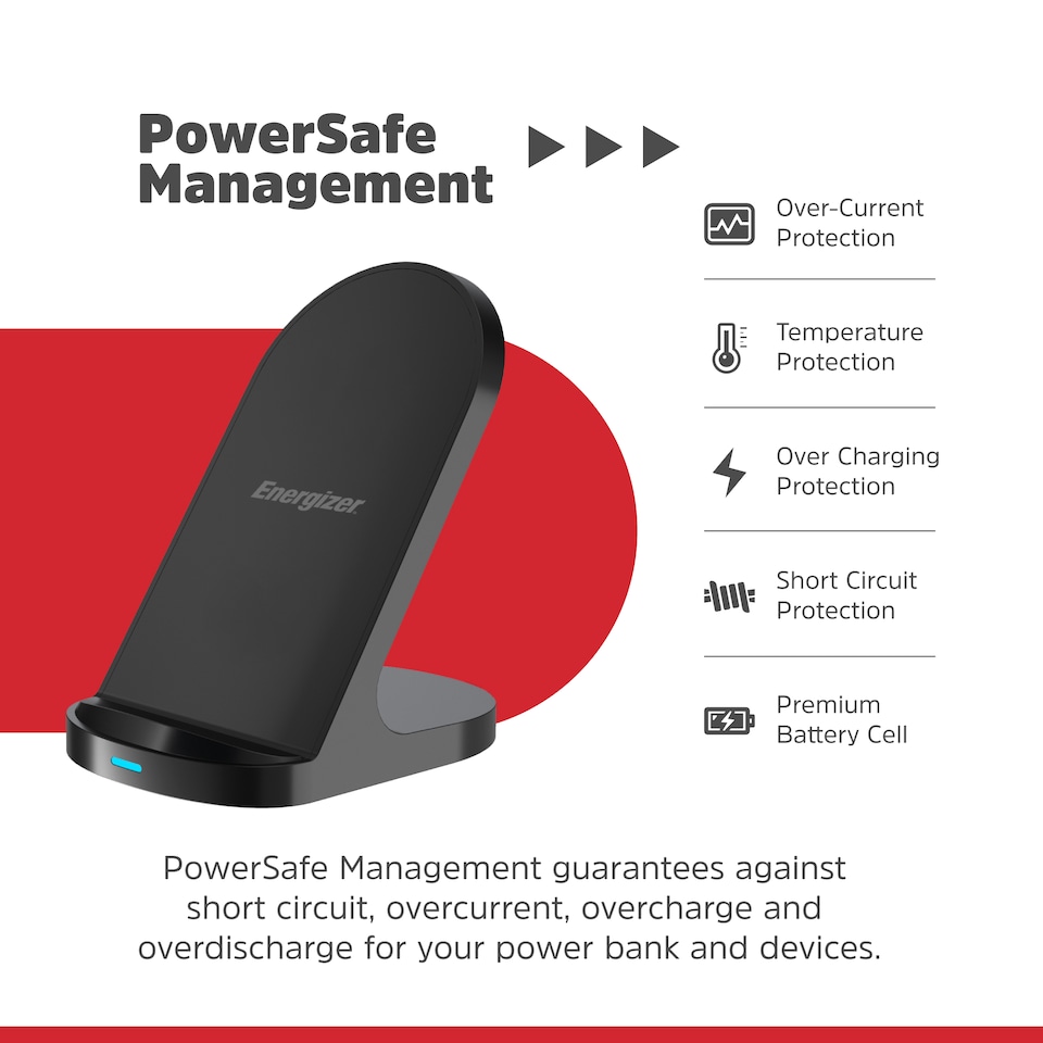 image 1 of Energizer WCP108 15W QI Wireless Stand Black