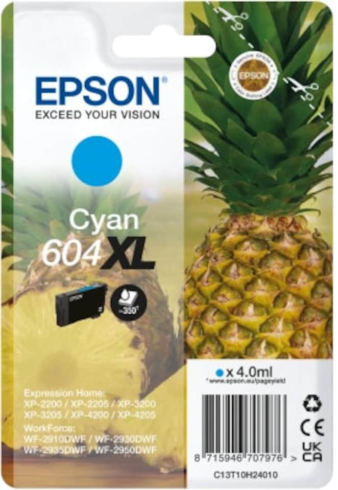 image 1 of Epson 604XL Cyan Ink Cartridge