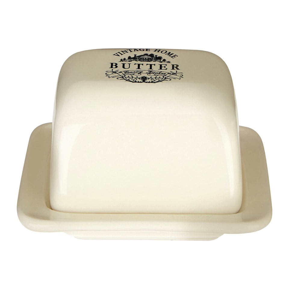 image 1 of Vintage Home Cream Butter Dish Cream