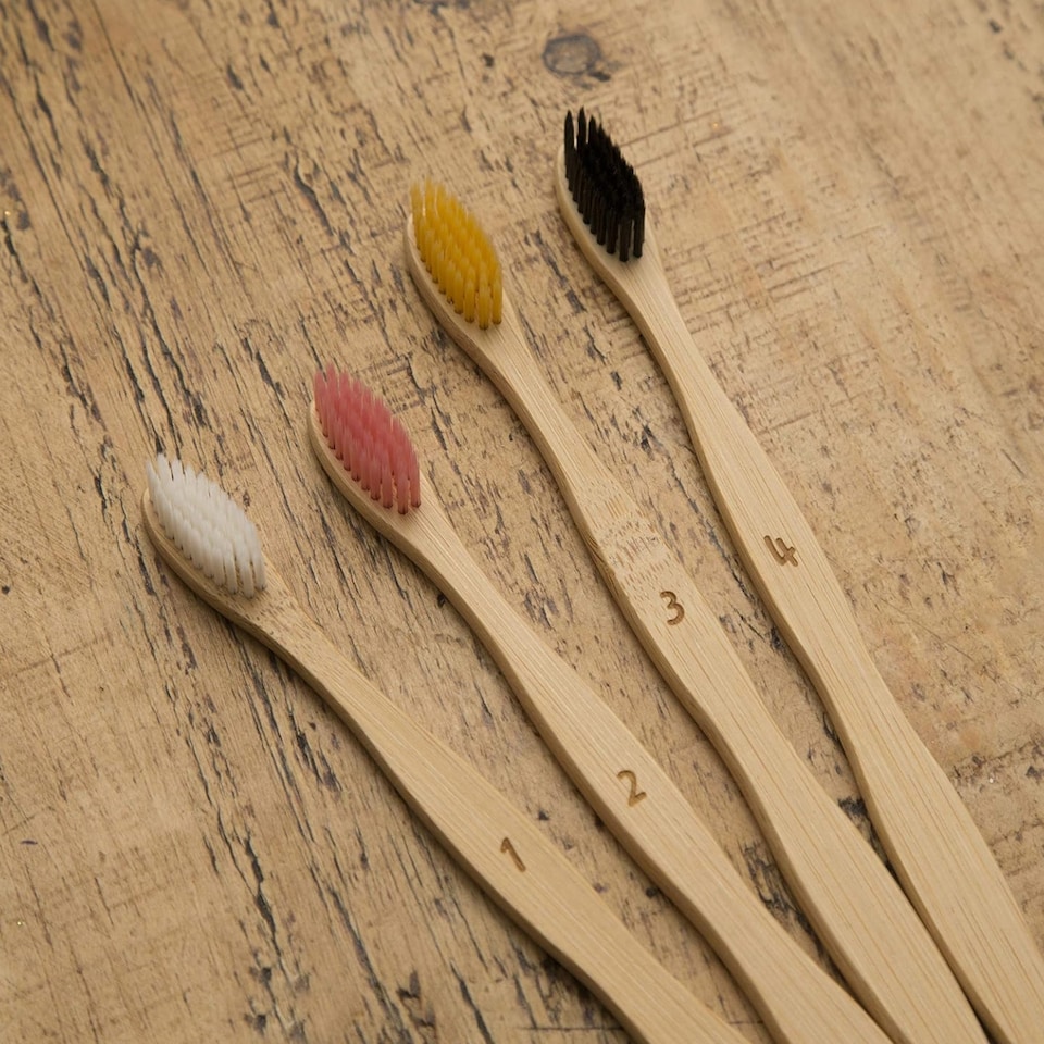 image 1 of Bamboo Toothbrush Pack of 4